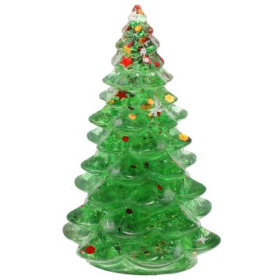 CATIEBYE Miniature Christmas Tree Ornament Handmade Resin Craft Decorative Xmas Tree for Desktop Holiday Decor for Table Dining Centerpiece