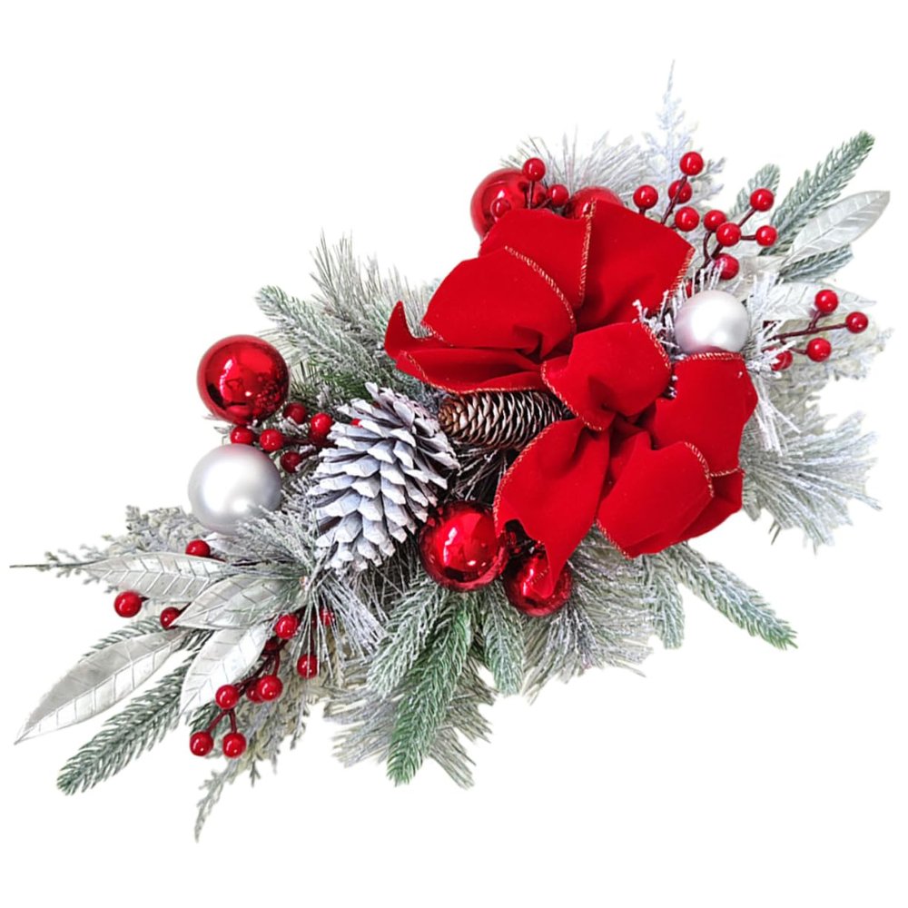 Beatifufu Stair Swag Christmas Garland Bowknot Decor Teardrop Swag for Fireplace Window and Holiday Home Decoration