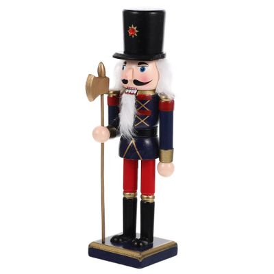 RORPOIR Wooden Nutcracker Soldier Figurine Festive Xmas Desktop Decor for Home Office and Garden Unique Holiday Ornament for Christmas Celebrations