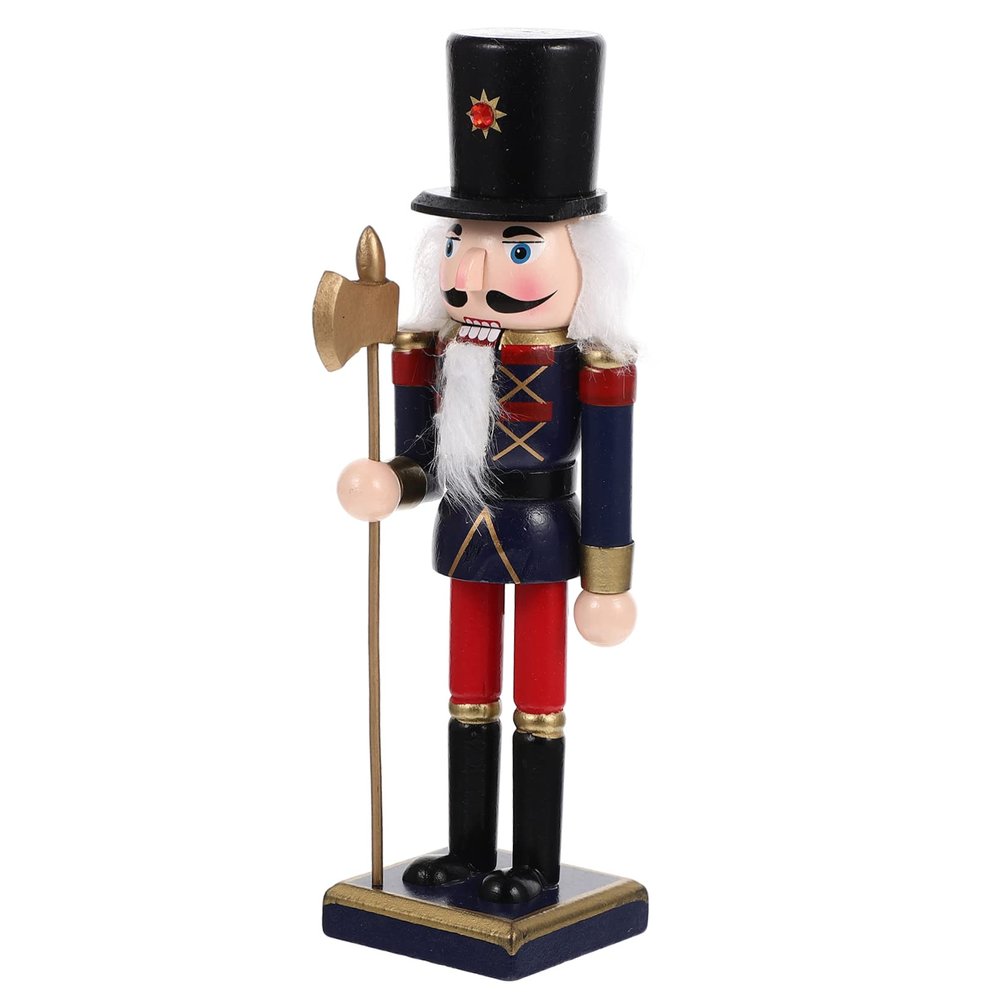 RORPOIR Wooden Nutcracker Soldier Figurine Festive Xmas Desktop Decor for Home Office and Garden Unique Holiday Ornament for Christmas Celebrations