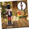 RORPOIR Wooden Nutcracker Soldier Figurine Festive Xmas Desktop Decor for Home Office and Garden Unique Holiday Ornament for Christmas Celebrations view 2