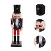 RORPOIR Wooden Nutcracker Soldier Figurine Festive Xmas Desktop Decor for Home Office and Garden Unique Holiday Ornament for Christmas Celebrations view 4