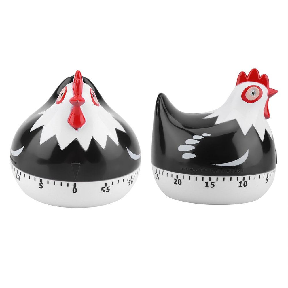 LUCKDANO Chicken Pattern Kitchen Countdown Timer for Cooking Baking, PP Material, Suitable for Home Chef and Bakers (Black)
