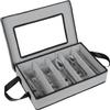 Flatware Storage Case - Durable 5 Compartment Silverware Storage Container Box with Removable Lid and Easy to Carry Handles - Large Capacity Keeps Your Cutlery Organized & Protected - Gray view 1