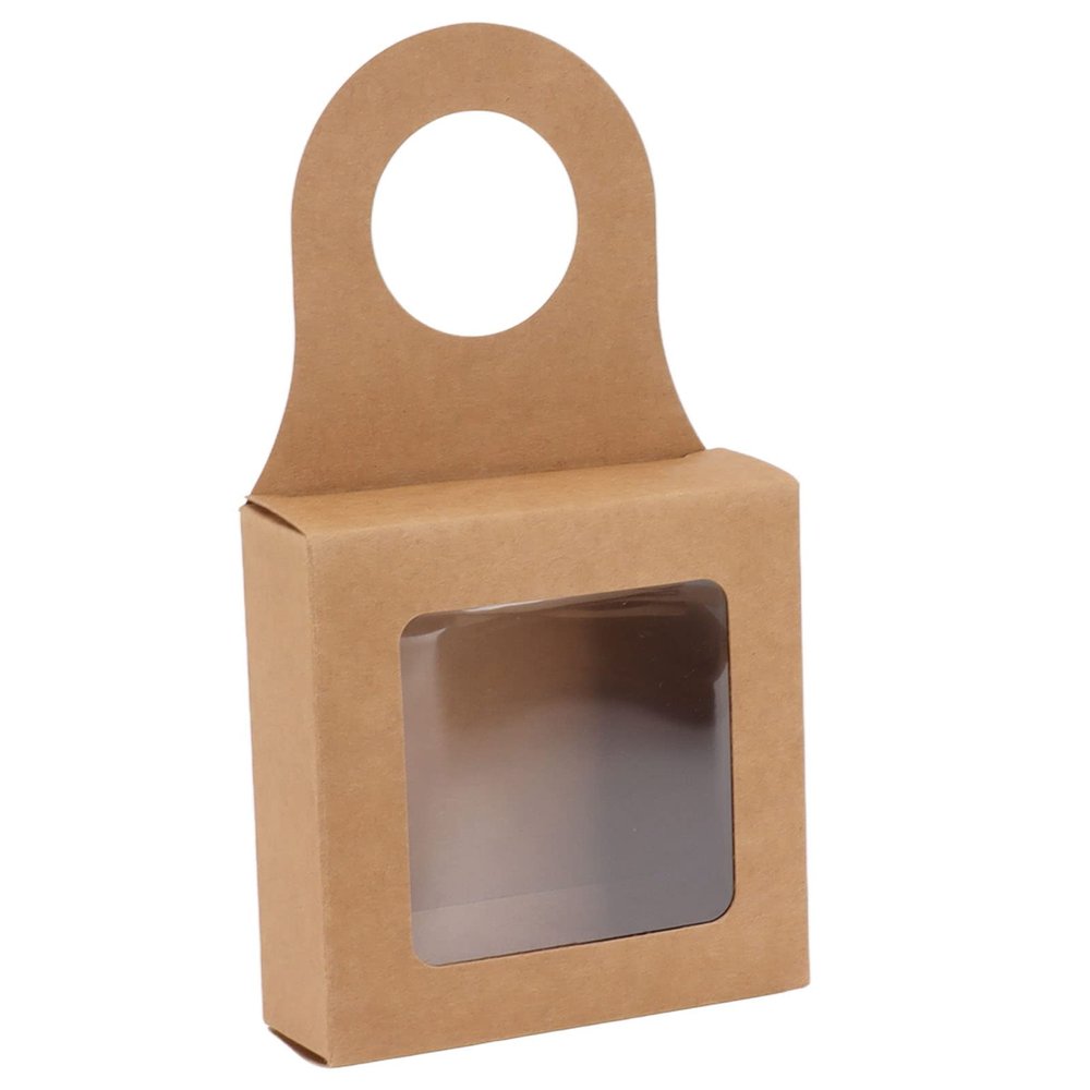 aqxreight Kraft Paper Wine Bottle Box Hanging Hook Window Foldable Boxes 25 Count