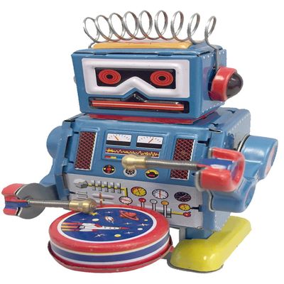MS408 - Collectible Tin Toy - Robot - 4" H x 2.5" W x 2.25" D