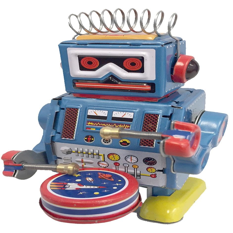 MS408 - Collectible Tin Toy - Robot - 4" H x 2.5" W x 2.25" D