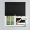 MoDanCeQ No Drill No Tools Roller Shades for Windows, Cordless Blackout Jacquard Fabric-Matched Roller Blinds, Custom Easy to Install Roll Up Blinds for Home Office, Black, 61" W x 64" H view 1