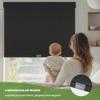 MoDanCeQ No Drill No Tools Roller Shades for Windows, Cordless Blackout Jacquard Fabric-Matched Roller Blinds, Custom Easy to Install Roll Up Blinds for Home Office, Black, 61" W x 64" H view 2