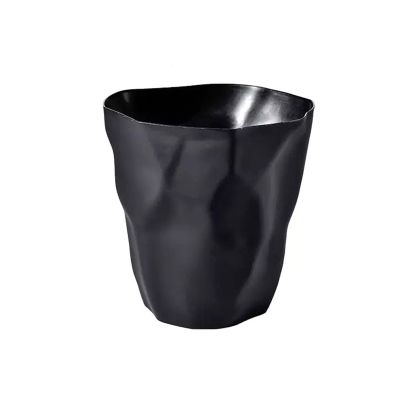 BABETRUE Trashbin Simple Style Home Living Room Kitchen Trash Can Without Lid Large Creative Bedroom Office Waste Paper Basket Papeleras para Cocina(Black,Small)