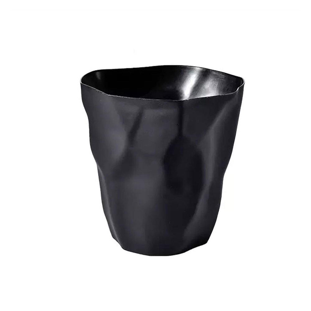 BABETRUE Trashbin Simple Style Home Living Room Kitchen Trash Can Without Lid Large Creative Bedroom Office Waste Paper Basket Papeleras para Cocina(Black,Small)