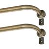 Lwiiom 2 Pack Wrap Around Curtain Rod for Windows 28-150", Internal Splicing 1 Inch Diameter Disc, Adjustable Room Darkening Curtain with Aluminum Finials and Brackets, Antique Bronze view 2
