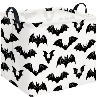 CLOCOR Rectangular Bat Storage Basket Empty,Collapsible Fabric Storage Container,Room Decor, Gift Basket(Bat)