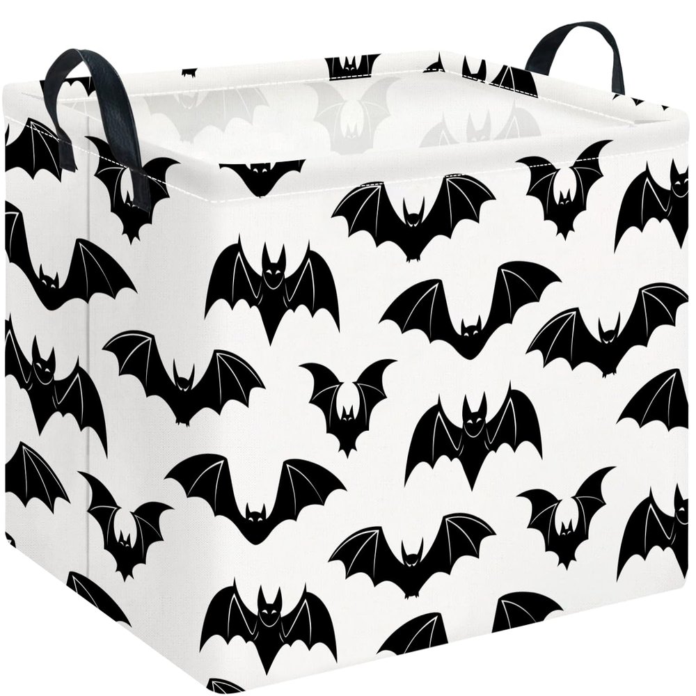CLOCOR Rectangular Bat Storage Basket Empty,Collapsible Fabric Storage Container,Room Decor, Gift Basket(Bat)