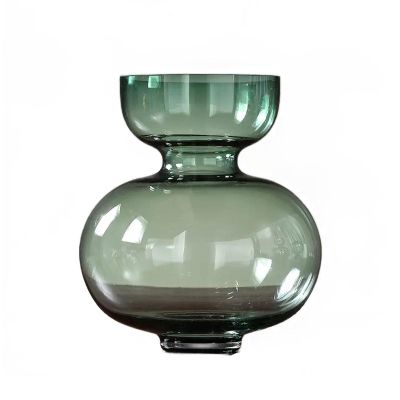 Aimeryup Study Vase Glass Ornament Decor Transparent Flower Arrangement Hydroponic Living Room Desktop Office Inn(Size:26X20CM,Color:A)