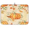 Thanksgiving Dish Drying Mat for Kitchen Counter,Autumn Pumpkins Fall Leaves Drying Mats Super Absorbent Microfiber Dishs Pad Coffee Bar Mat Extra Large 18 X 24 Inch view 1