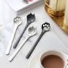 EARSHOT Tea Spoons Hollow Cat's Claw Spoon Stainless Steel Spoon Dessert Spoon Spoon Coffee Cereal Mixing Spoon Soup Spoons(Black) view 4