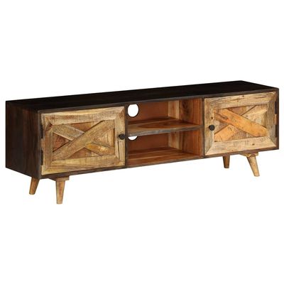 TV Furniture TV Stand Solid Wood Mango 55.1"x11.8"x17.7",Solid Mango Wood TV Cabinet with Ample Storage Space for Living Room Furniture Living Room TV Benche, Media Furniture