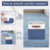 Bagnizer Collapsible Fabric Storage Cubes 11x11 Cube Storage Bins, 4 Pack Closet Baskets Box with Handles for Organizing, Shelf, Toys, Clothes, Home, Office, Nursery (Navyblue&White) view 2