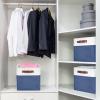 Bagnizer Collapsible Fabric Storage Cubes 11x11 Cube Storage Bins, 4 Pack Closet Baskets Box with Handles for Organizing, Shelf, Toys, Clothes, Home, Office, Nursery (Navyblue&White) view 3