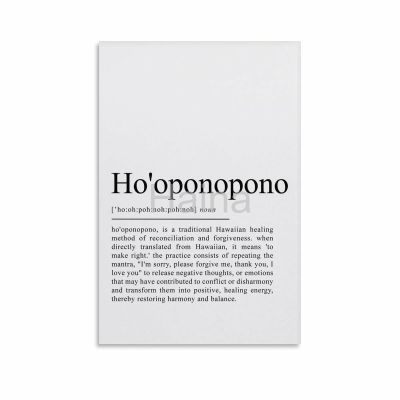Ho'oponopono Definition Poster Canvas Painting Posters And Prints Wall Art Pictures for Living Room Bedroom Decor 08x12inch(20x30cm) Unframe-style