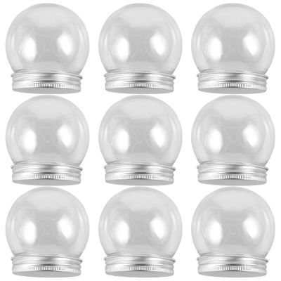 MAGICLULU DIY Snow Globe Jars 4 Inches Plastic Water Globes with Cap Photo for Decor