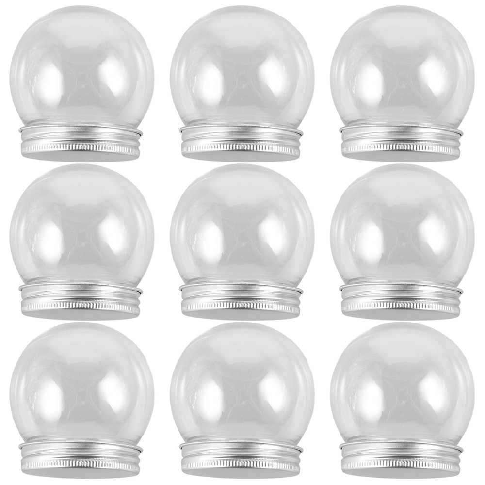 MAGICLULU DIY Snow Globe Jars 4 Inches Plastic Water Globes with Cap Photo for Decor
