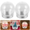 MAGICLULU DIY Snow Globe Jars 4 Inches Plastic Water Globes with Cap Photo for Decor view 2