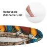 Dwrepo Round Seat Cushion Two Parrots Chair Cushions Non Slip Removable Chair Pad Stool Cushion Stool Seat Cover for Couch Sofa Floor Office Kitchen 15.3 Inch view 3