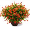 AevrBlos Artificial Mums Fall Flowers for Outdoors Fake Plants, 16 Bundles Faux Eucalyptus Flower Plants UV Resistant No Fade Faux Shrubs Home Garden Thanksgiving Porch Patio Autumn Decoration view 1