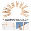 Tyenaza 100Pcs Mini Clothes Pins, Wooden Unfinished Sturdy Wide Application Wooden Clothespins Picture Clips for Photos, Crafts, Hanging Pictures, Baby Shower view 3