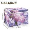 Tatenale Collapsible Storage Bins with Lids Decorative Fabric Storage Cubes Closet Organizer and Storage Basket Boxes Containers for Clothes Box Chest Folding Rectangle Hydrangea Purple Pink view 3