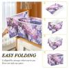 Tatenale Collapsible Storage Bins with Lids Decorative Fabric Storage Cubes Closet Organizer and Storage Basket Boxes Containers for Clothes Box Chest Folding Rectangle Hydrangea Purple Pink view 4