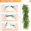 AwnPro 25PCS Artificial Vine Green Leaf Garland 20" Fake Hanging Leaves Faux Foliage Plants for Wedding Party Garden Home Office Wall Decoration (Green) view 2