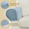 ZYANLING 2 Piece Thick Velvet Sofa Stretch Armrest Coverss Stretch Arm Covers for Chairs Couch Sofa Armchair Slipcovers for Recliner Sofa with 10 Twist Pins (Light Blue) view 4