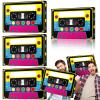 Fuyoooo 4 Pcs 80s 90s Party Favor Boxes 16 x 10 in Large Cassette Player Party Treat Boxes Boom Cassette Tape Hip Hop Decor for Retro 1980s 1990s Christmas Decor Music Neon Birthday Supplies(Classic) view 1