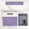 Bagnizer 13x13 Cube Storage Bins, Collapsible Fabric Storage Box, 4 Pack Closet Baskets with Handles for Organizing, Shelf, Toys, Clothes, Home, Office, Nursery (Purple&White) view 3