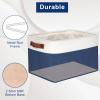 Bagnizer Storage Bins Large Fabric Storage Baskets for Shelves 3 Pack, Decorative Linen Closet Baskets with Handles for Organizing, Shelf, Clothes, Home, Office, 15x11x9.5Inches (NavyBlue&White) view 4