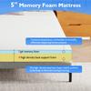 HWGEBY 5 Inch California King Mattress in a Box,Gel Memory Foam Mattress with High Density Density Base Support Foam,Medium Firm Mattress for Sleep and Pressure Relief,CertiPUR-US Certified view 3