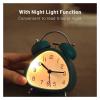 LAGEON Vintage Alarm ClockAlarm Clocks for Heavy Sleepers Silent Metal Twin Bell Alarm Clock, Retro Alarm Clocks Bedside with Night Light Function(Blue) view 3
