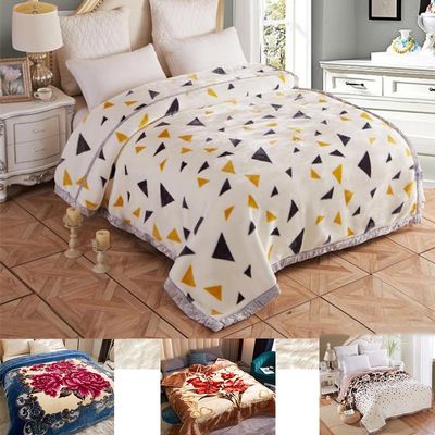 9 Lbs Velvet Fleece Blanket for Winter - 2 Ply Heavy & Warm Korean Style Bed Blanket - Reversible Printed Raschel King Size Blanket - Wrinket & Fade Resistant,G,180 * 220/71x87in 3Kg