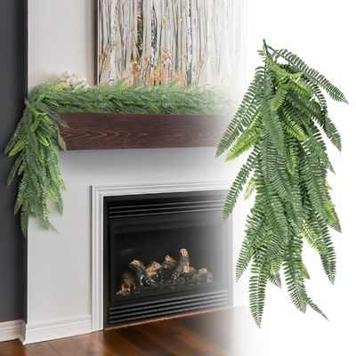 AwnPro 21PCS Artificial Vine Green Leaf Garland 20" Fake Hanging Leaves Faux Foliage Plants for Wedding Party Garden Home Office Wall Decoration (Green Mix)