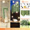 AwnPro 21PCS Artificial Vine Green Leaf Garland 20" Fake Hanging Leaves Faux Foliage Plants for Wedding Party Garden Home Office Wall Decoration (Green Mix) view 3