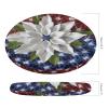 Dwrepo Round Seat Cushion America Patriotic Flower Chair Cushions Non Slip Removable Chair Pad Stool Cushion Stool Seat Cover for Couch Sofa Floor Office Kitchen 15.3 Inch view 2