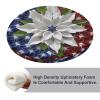 Dwrepo Round Seat Cushion America Patriotic Flower Chair Cushions Non Slip Removable Chair Pad Stool Cushion Stool Seat Cover for Couch Sofa Floor Office Kitchen 15.3 Inch view 4