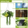 FLORALEAF 2 PcsHanging Artificial Plants with Rings Fake Hanging Plant Greenery for Wall Home Living Room Indoor Outdoor Decoration Yellow Green view 2