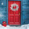 BINFEN 20" Silver Christmas Wreaths for Front Door, Silver Berry Leaves Bells Balls Xmas Wreath with White Fake Pampas Grass, Door Reef for Windows Fireplaces Walls, Front Porch Indoor and Outdoor view 4