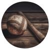Dwrepo Round Seat Cushion Baseball on Wooden Chair Cushions Non Slip Removable Chair Pad Stool Cushion Stool Seat Cover for Couch Sofa Floor Office Kitchen 15.3 Inch view 1