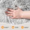 Zentavio Grey and White Area Rugs for Living Room Large Men Room Carpet 6x9 Bedroom Fluffy Furry Shag Aesthetic Plush High Pile Floor Rug for Kids Room Dorm Home Decor Tie-Dyed Grey White view 3