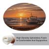 Dwrepo Round Seat Cushion Boat Beach Sunrise Time Nautical Chair Cushions Non Slip Removable Chair Pad Stool Cushion Stool Seat Cover for Couch Sofa Floor Office Kitchen 15.3 Inch view 4